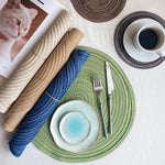 Set de Table Tressé Rond Marron