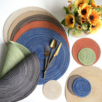 Set de Table Tressé Rond Marron