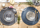 Set de Table Tressé Rond Gris