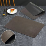 Set de Table Simili Cuir Luxe Gris Charbon