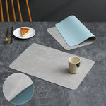 Set de Table Simili Cuir Luxe Gris Perle