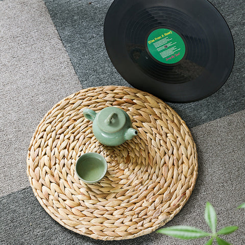 ROCKING GIFTS Dessous De Plat Osier Rond 20cm - Résistant Chaleur, Antidérapant