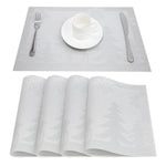 Set de Table en Plastique Rigide de Design Rectangulaire Blanc Haute Qualité (4 Pièces)