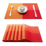 Set de Table en Plastique Rigide de Design Rectangulaire Orange Rouge Haute Qualité (4 Pièces)