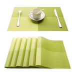 Set de Table en Plastique Rigide de Design Rectangulaire Vert Haute Qualité (4 Pièces)