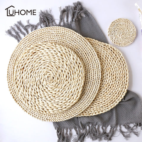 4 Pièces Dessous de Verre Ronds en Coton de 18 cm Decoration Table en 4 Pièces Dessous de Verre Ronds en Coton de 18 cm Decoration Table en