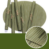 Set de Table Rond Ovale Style Bambou Vert en Plastique Tissu PVC (2 Pièces)