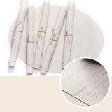 Set de Table Rond Ovale Style Bambou Blanc en Plastique Tissu PVC (2 Pièces)