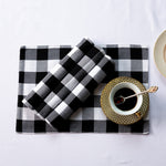 Set de table Tissu Lavable Noir et Blanc