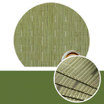 Set de Table Rond Coupé Style Bambou Vert en Plastique Vinyl